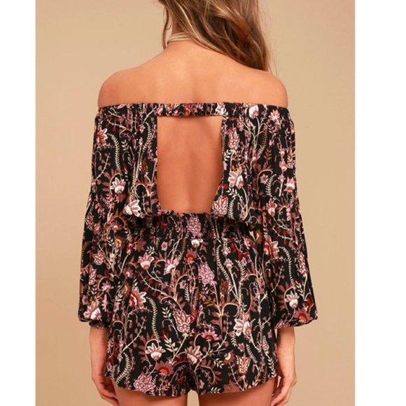 Free People Off the Shoulder Romper, XS - Picture 3 of 7
